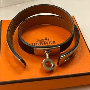 Hermès Kelly Double Tour Bracelet Black/silver